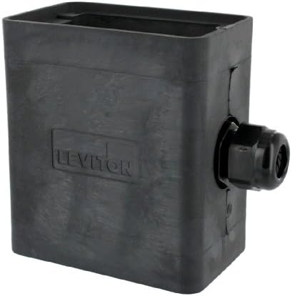Leviton Portable Outlet Box, Sing-Gang, Extra Deep, Pendant Style, Cable Diameter 0.230-Inch, 0.546-Inch, 3099-1E, Black