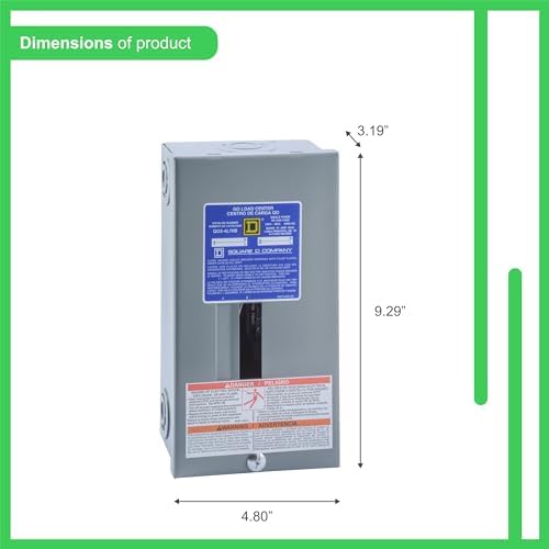 Square D - QO24L70SCP QO 70-Amp 2-Space 4-Circuit Indoor Main Lugs Load Center with Surface Mount Cover