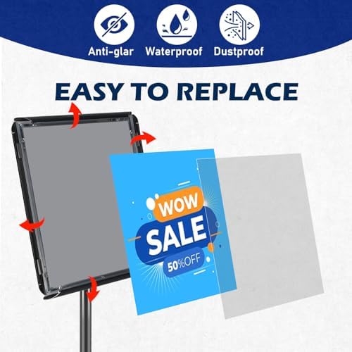 8.5x11 Sign Stands for Display, Adjustable Sign Holder Black 2-Pack