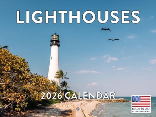 Lighthouse Calendar 2026 Wall 12 Month Monthly Scenic Souvenirs Themed Gifts | American Made In The USA