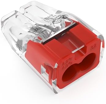 Ideal Electrical in-Sure Push-in Wire Connector, 2-Port (30-1032P), Bag of 100-Color Coded Connectors for Solid and Stranded Wires