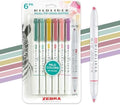 Zebra Pen MILDLINER No Bleed Highlighter, Assorted Mild, Dual Tip, 6-Pack