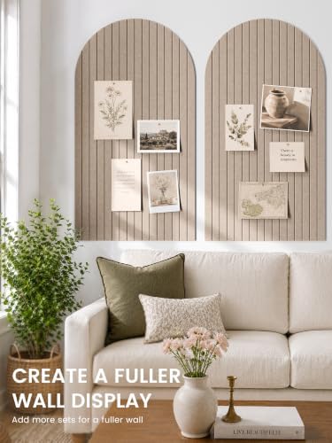 Large Arched Felt Bulletin Board 47.2''×25.5'', Taupe