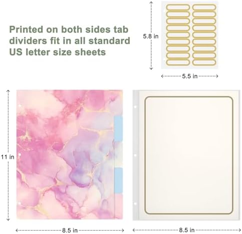 Rouidr 3 Ring Binder with clipboard, 1 inch 8.5 x 11 in Letter Size View Binders Organizer with Dividers Tabs & Clear Sleeves, School Supplies, Office Supplies