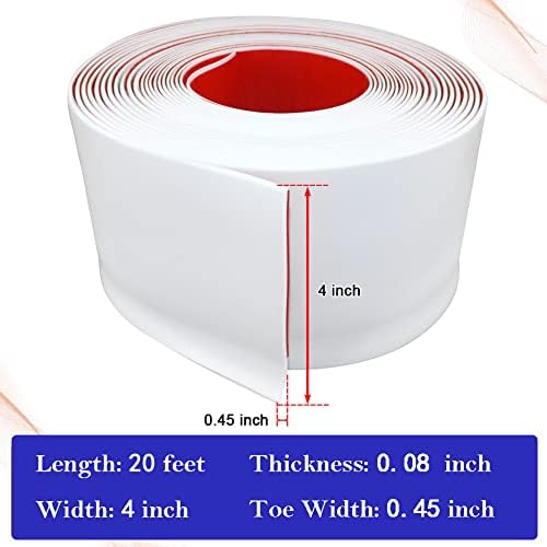 LSGCQ Vinyl Baseboard Molding Trim 4 Inch Self-Adhesive Vinyl Wall Base
