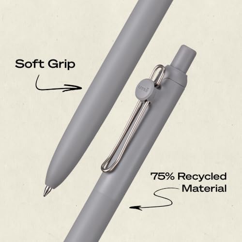 uniball™ Zento Gel Pens, Black Ink, 0.7mm Medium Point, Retractable, 4 Count, Smooth Writing, Quick-Drying, No Smear, No Bleed, Zen Barrel Colors