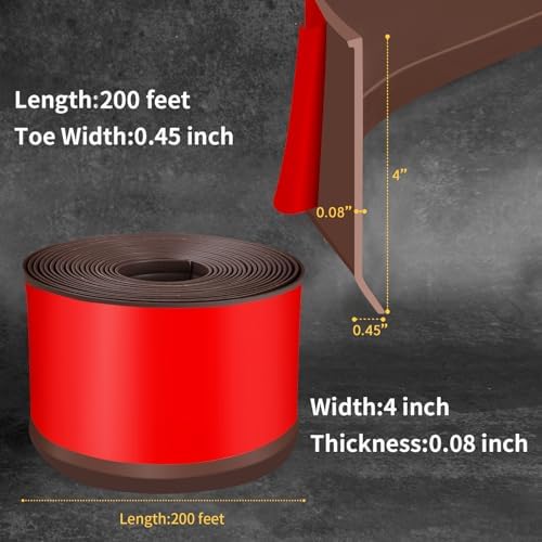 Vinyl Baseboard Molding Trim 4 Inch Peel and Stick Cove Base