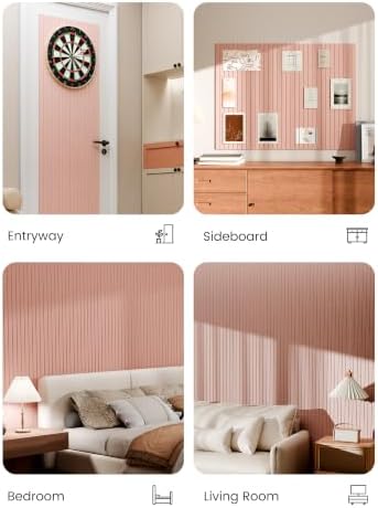 Bumusty 48"x 36" Large Felt Bulletin Board Tiles, Pink