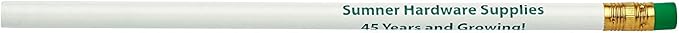 Pencil Guy Promotional Personalized Imprinted Pencils, White, 500/Box