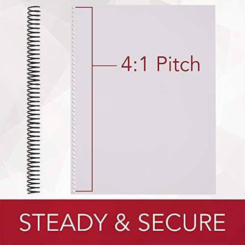GBC Binding Spines/Spirals/Coils, 16mm, 125 Sheet Capacity, 4:1 Pitch, Color Coil, Black, 100 Pack (9665070)
