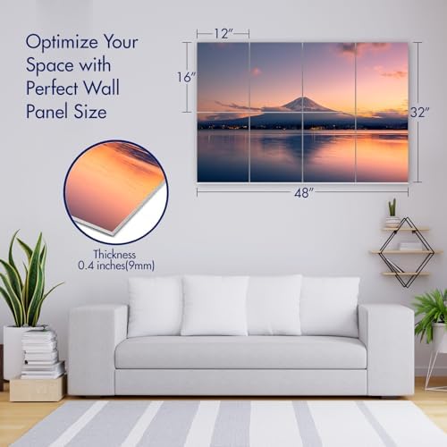 PINWELIFE® Masterpiece Acoustic Art Panels, 8-Pack 12"×16" Sound Absorbing Panels, Decorative Acoustic Wall Art, Noise and Echo Cancelling for Home Studio/Office, Nano Tape Included