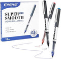 EYEYE 0.5mm Rollerball Pens 12 Pack 3 Colors, Extra Fine Point Roller Ball Pen Quick Dry, Liquid Ink Pens Fine Point Smooth Writing Pen for Journaling, Note Taking, Office, School Supplies