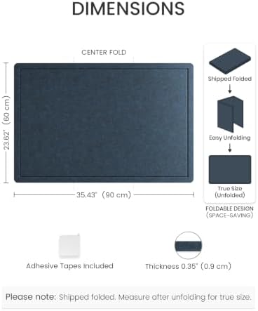Fluxynara 35.4" x 23.6" Bulletin Board, Carbon Blue