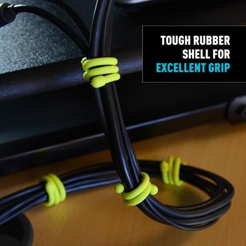Nite Ize Original Gear Tie - 6-Inch Reusable Rubber Twist Tie - Reusable Gear Ties - Electric Cord Organizers - Twist Ties for Cords - Reusable Zip Ties - Black, 6-Inch, 12 Pack