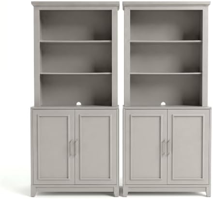 Martha Stewart Lily Pond 4-Piece Modular Cabinet and Hutch, Sharkey Gray