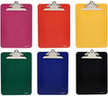 Amazon Basics Lightweight Plastic Clipboards with Sturdy Metal Clip, Letter Size, Assorted Classic Colors, Pack of 6