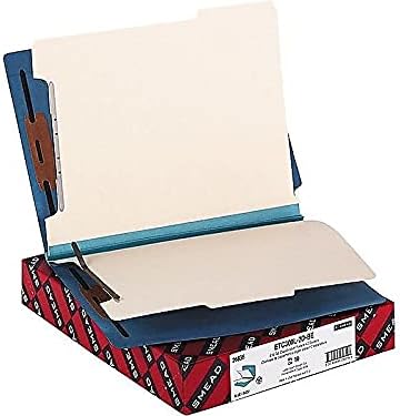 Smead End Tab Classification File Folder, 2 Dividers, 2" Expansion, Letter Size, Blue, 10 per Box (26836)