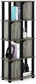 Furinno 19211GYWBK Brahms Storage Shelf, 5-Tier, French Oak Grey/Black