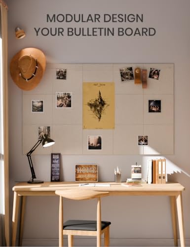 Fluxynara Felt Bulletin Board & Cork Board Alternative, Oatmeal