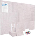 Large Felt Bulletin Board, 35.4"x70.8" Cork Board Alternative, Adhesive Cork Board with 30 Pushpins, Wall Pin Board, Bulletin Board for Office, 18 Pack, Oatmeal
