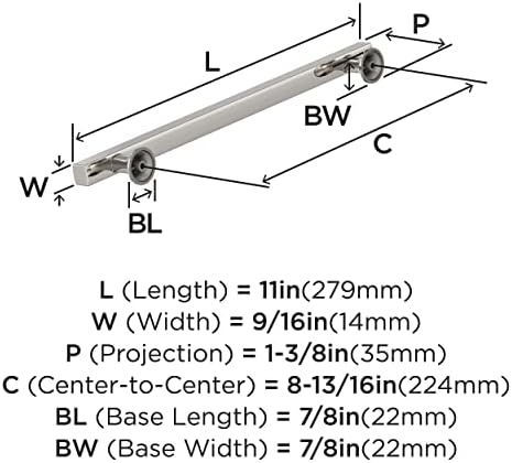 Amerock 8-13/16" Everett Polished Nickel Drawer Pull
