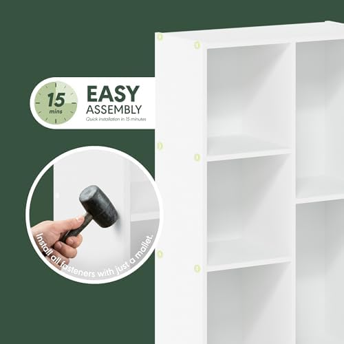 Furinno Luder 5-Cube No Tool Assembly Open Shelf, White