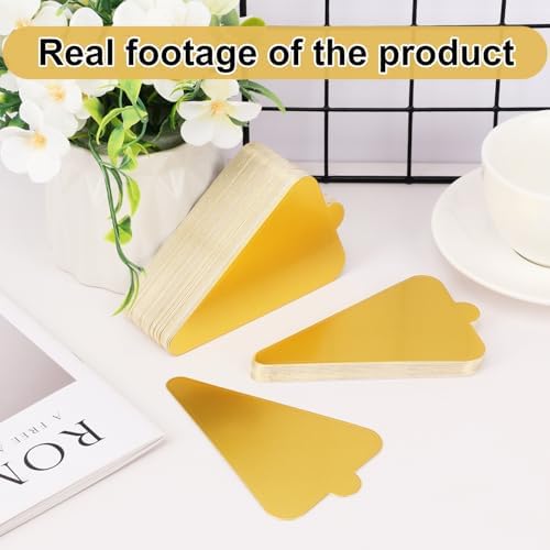 600 PCS 4.6 inch Mini Cake Boards, Premium Triangle Golden Mousse Cake Boards, Versatile Cupcake Bases & Dessert Displays, Perfect for Parties and Special Occasions