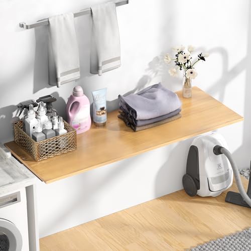 Need 47x20 Inch Wall Mounted Folding Table for Office Laundry Teak