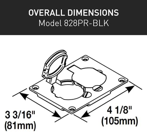 Legrand Wiremold Omnibox Floor Box Rectangular Black Duplex Cover Plate 1pk