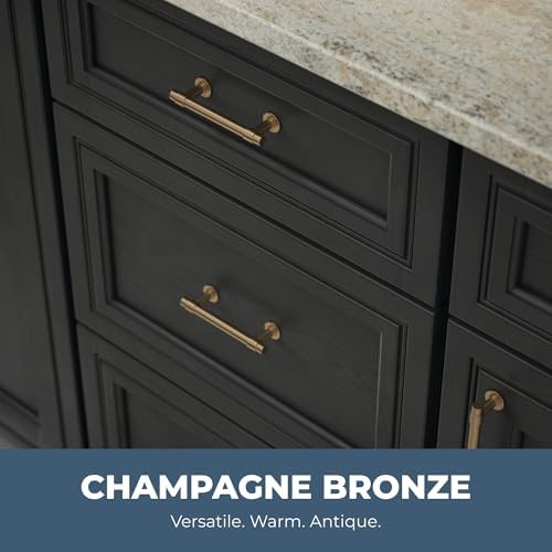 Franklin Brass Francisco (5-Pack) Cabinet Handles 4" Hole Center Pulls | Champagne Bronze Hardware Kitchen Door, Drawers, Dressers, Furniture P29617Z-CZ-B1