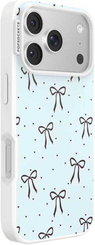 PopSockets iPhone 17 Pro Phone Case with MagSafe- Tiny Bows | Magnetic, Wireless Charging, Camera & Drop Protection, Bow, Phone, Women