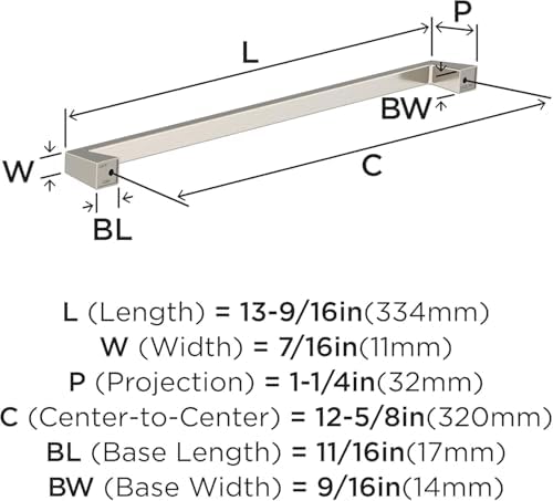 Amerock 12-5/8" Blackrock Satin Nickel Drawer Pull
