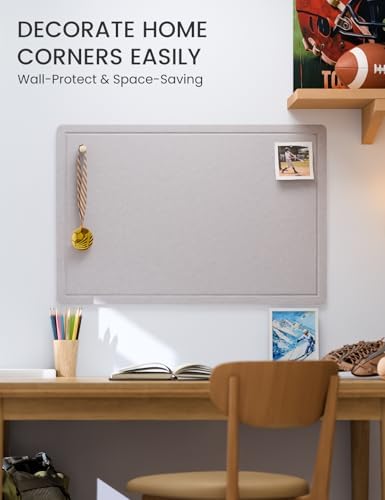 Fluxynara 35.4" x 23.6" Bulletin Board, Soft Gray