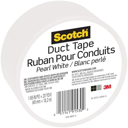 Scotch Duct Tape1.88 in x 20 yd, Craft and Project Tape, White, 6-Pack
