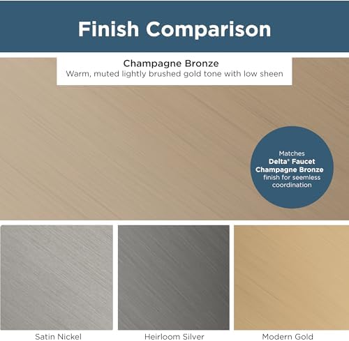 Franklin Brass 10 Pack Champagne Bronze Gold Cabinet Handles 3 inch (76mm) Kitchen Cabinet Handles and Drawer Pulls for Cupboards and Dressers | Recessed Square