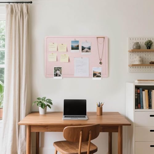 Felt Bulletin Board 24x18 inches, Decorative Pin Board for Home & Office