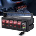 Nilight 5 Gang Rocker Switch Box w/Voltmeter PD Type C and USB Socket