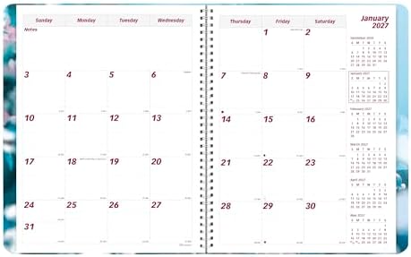 Brownline® 2027 Essential Monthly Planner, 14 Months, December 2026 to January 2028, Twin-Wire Binding, 11" x 8.5", Nature - Cherry Blossoms (CB1262G.03)