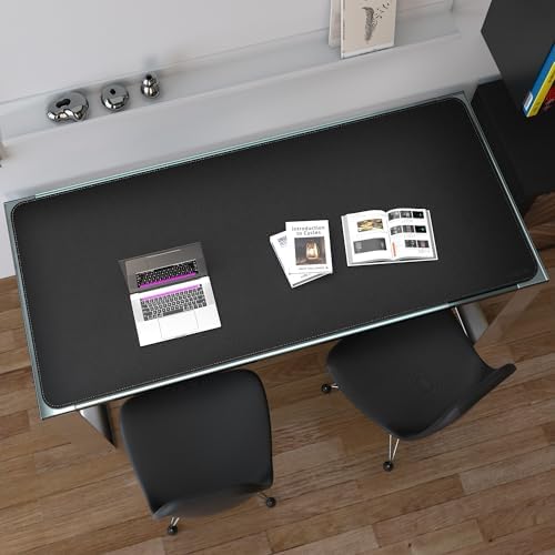 Mydours 79" x 36" Extra Large Desk Pad XXL, PU Leather Mouse Mat, (Black)