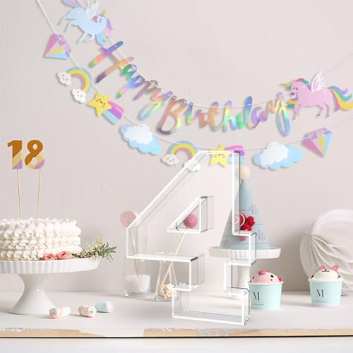11" Acrylic Number Charcuterie Tray, Fillable Charcuterie Box (Number 4)