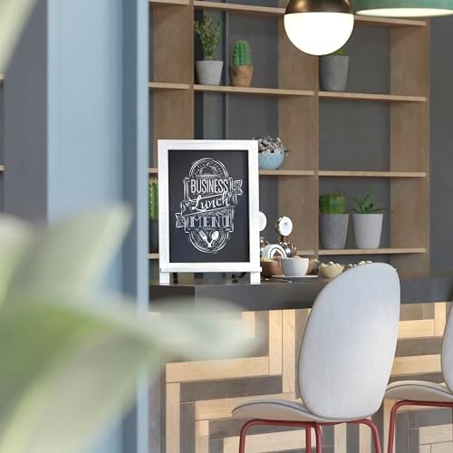 Flash Furniture 12x17 Tabletop Magnetic Chalkboard, Whitewashed, 10-Pack