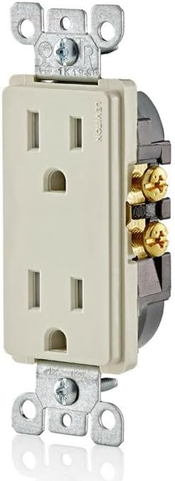 Leviton 15 Amp Decora Tamper-Resistant Duplex Electrical Wall Outlet, T5325-T, Light Almond