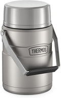 THERMOS Stainless King Vacuum-Insulated Food Jar with 2 Storage Container Inserts, 47 Ounce, Matte Stainless Steel