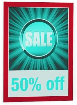 Durable Duraframe Sign Holder, Self-Adhesive, Red, Letter Size, 2 Pack