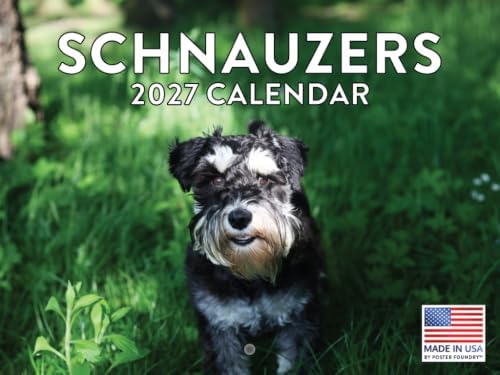 Schnauzer Calendar 2027 Monthly Wall Calender 12 Month