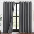 NICETOWN Noise Insulation Curtain Panels, Pair of Energy Smart & 100% Blackout Echo of Sounds Reducing Drapes for Dining Room Window, Thermal Guest Room Lined Window Dressing(Gray, 62 x 84 inch)