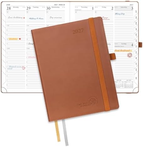 POPRUN 2027 Planner, 6.5" x 8.5", Daily Weekly and Monthly Appointment Book