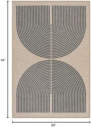 Lahome Rainbow Easy Jute Rug, 2x3 Farmhouse Kitchen Rugs Non Slip