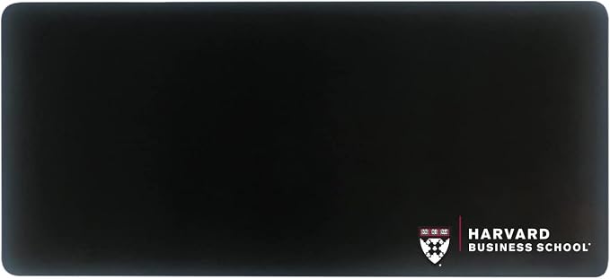 Harvard Business School Classic Cloth Desk Mat, Durable Office Supplies, Non-Slip Base, Responsive Desk Pad with Smooth Cloth Surface, Black