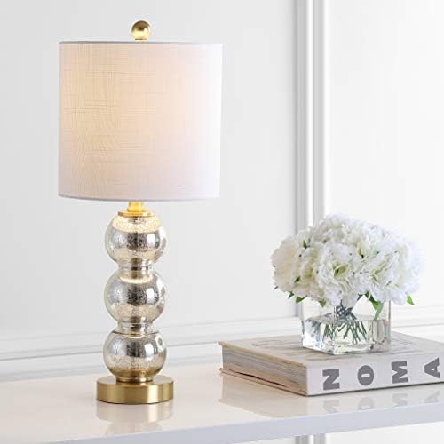 JONATHAN Y February 21" Stacked Sphere Table Lamp, Mercury Glass/Brass Gold